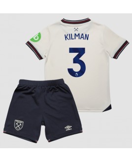 Günstige West Ham United Max Kilman #3 Auswärts Trikotsatzt Kinder 2025-26 Kurzarm (+ Kurze Hosen)